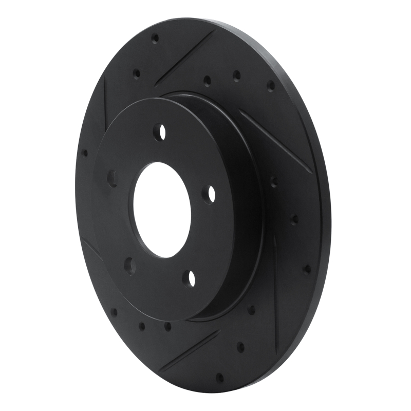 Buick LeSabre Brake Rotor (1) - Rear Left - R1 Concepts - Drilled & Slotted - Black - `92-`05